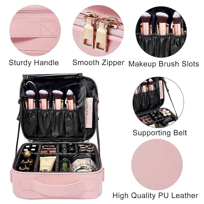 gzcz Travel Makeup Bag, Professional Cosmetic Bags - Image 5
