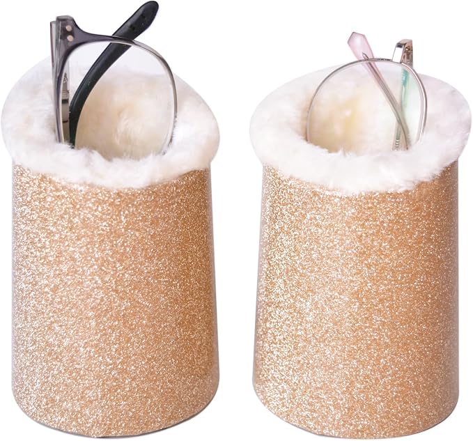 Baitaihem 2 Pack Plush Lined Eyeglasses Holder Stand Protective Glasses Holder by WelcometoBaitaihem