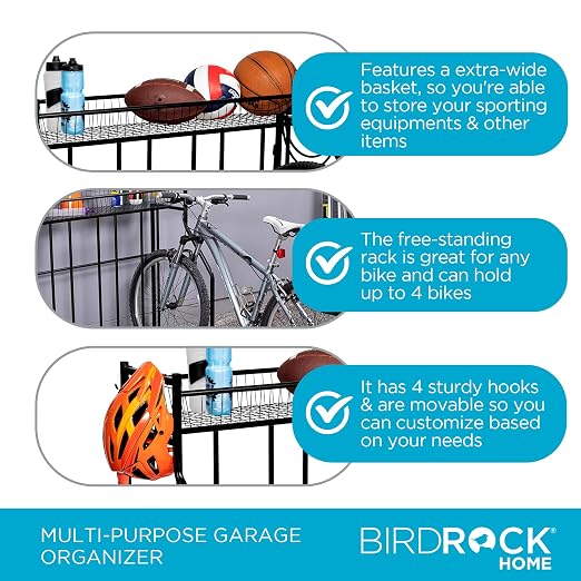 BIRDROCK HOME Bike Rack Garage Storage Floor Stand - Image 5