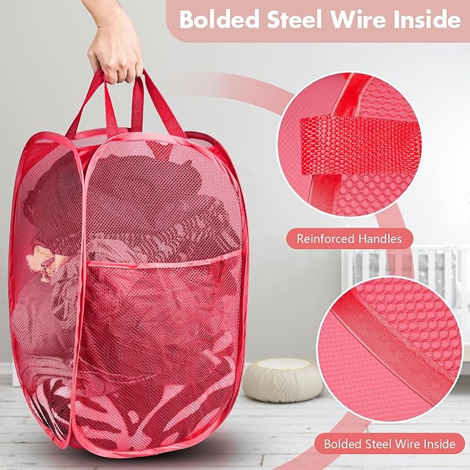 DUCOO Pop Up Laundry Hamper, 70L Collapsible Mesh Laundry Basket - Image 3