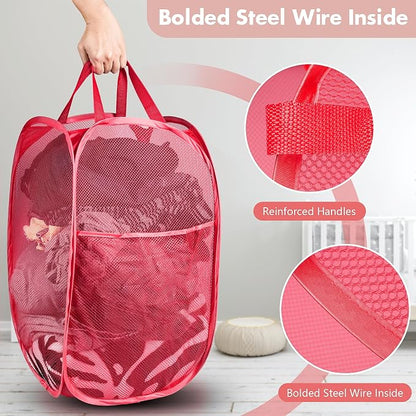 DUCOO Pop Up Laundry Hamper, 70L Collapsible Mesh Laundry Basket - Image 3