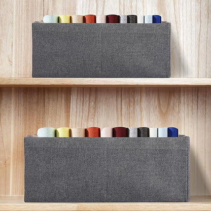 Fabric Storage Bin 3 Pack Foldable Cotton Linen Storage Basket - Image 7