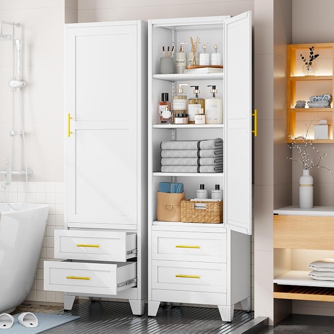 Tall Metal Narrow Storage Cabinet 67" H by BAOLIWO