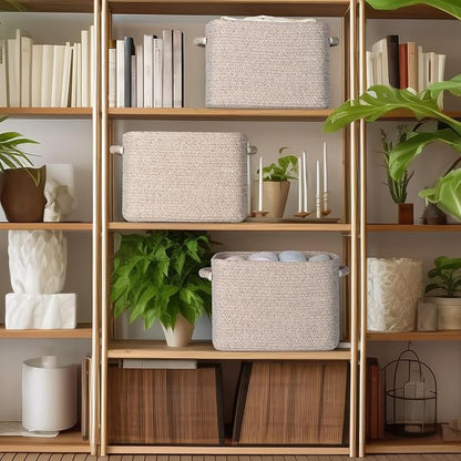 Kntiwiwo Storage Baskets for Organizing 14.7”x11”x9.6” Rope Storage Baskets for - Image 6