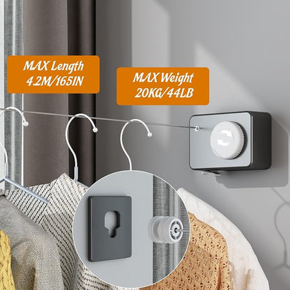 Retractable Clothesline Indoor, Non-Sagging Clothes Line Retracting Outdoors - Image 4