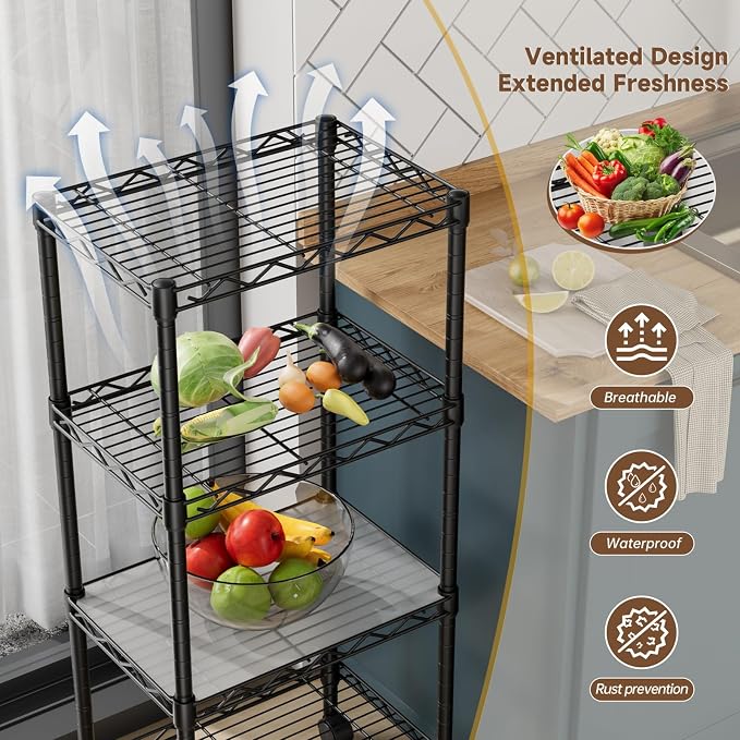 4 Tier Adjustable Storage Shelves Heavy Duty Metal Utility Shelf Wire Shelving - Image 6