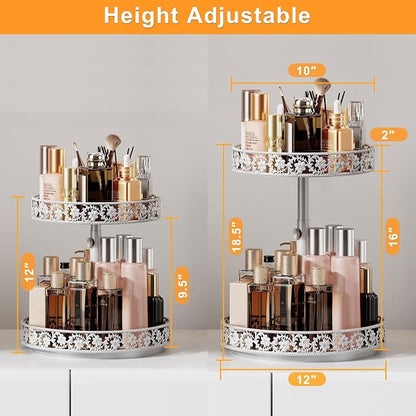 2 Tier Lazy Susan Organizer Turntable, 12 Inch, Easy Assembly & Cleaning - Image 3