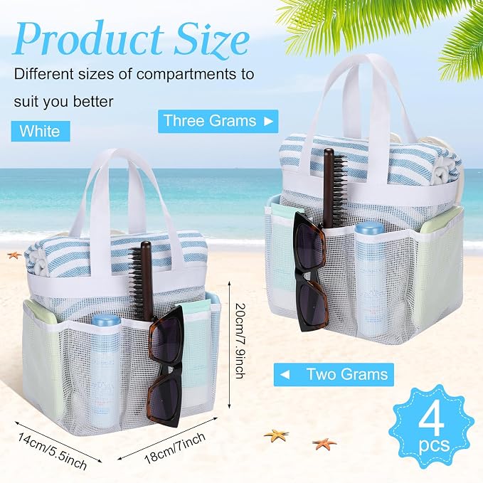 Hillban 4 Pcs Mesh Shower Caddy Portable Shower Caddy - Image 2