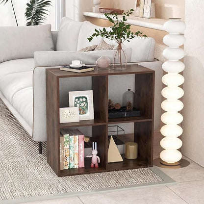 POWERSTONE 4 Cube Storage Organizer, 2 Tier Cubby Bookshelf Freestanding - Image 8