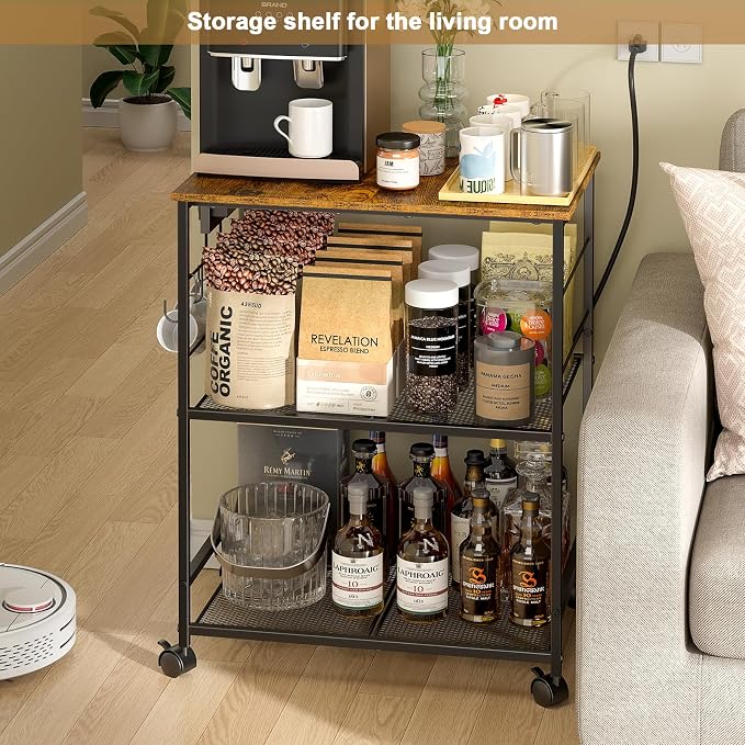ThreeHio Rolling Kitchen Microwave Cart - Image 4