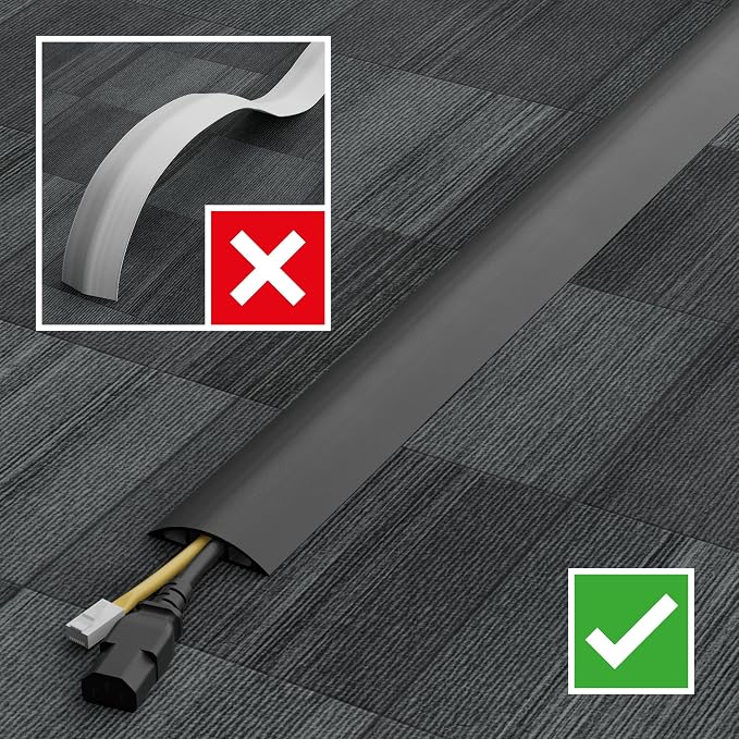 D-Line 6ft Floor Cord Cover, Cable Protector, Hide Extension Cords, Protect - Image 7