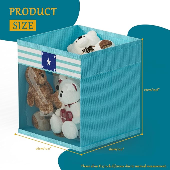 homyfort 11x11 Inch Storage Cube Bins, Fabric Cube Storage Organizer Baskets Box - Image 2