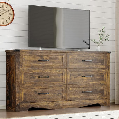 6-Drawer Dresser for Bedroom, Modern Wooden Chest of Drawers - Image 5