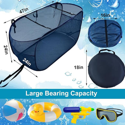 Pop-Up Pool Float Storage Bag, 47x23.6x23.6inch Hanging Mesh Organizer - Image 2