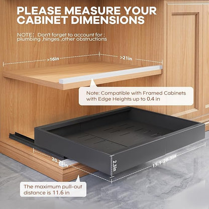 Seinloes 2 Pack Expandable Pull Out Cabinet Organizer 21" Deep - Image 3