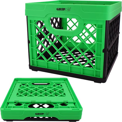 Grip Folding Stackable Storage Bin, 6 Gallon by GRIP
