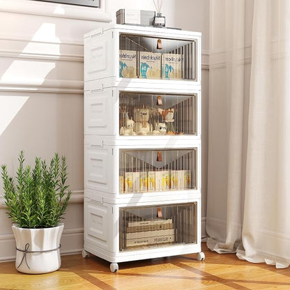 4 Tier Storage Bins with Lids, 23QT Stackable Closet Organizers and Storage - Image 7