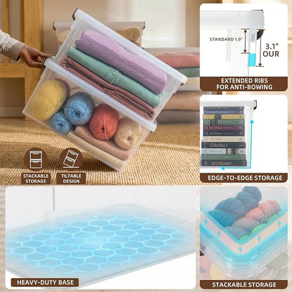 Citylife 33 Qt Ultra-Thick Clear Plastic Storage Bins - Image 4