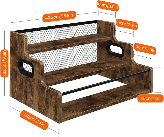 Homode Liquor Bottle Display Shelf, 3 Step Coffee Syrup Rack Organizer - Image 6