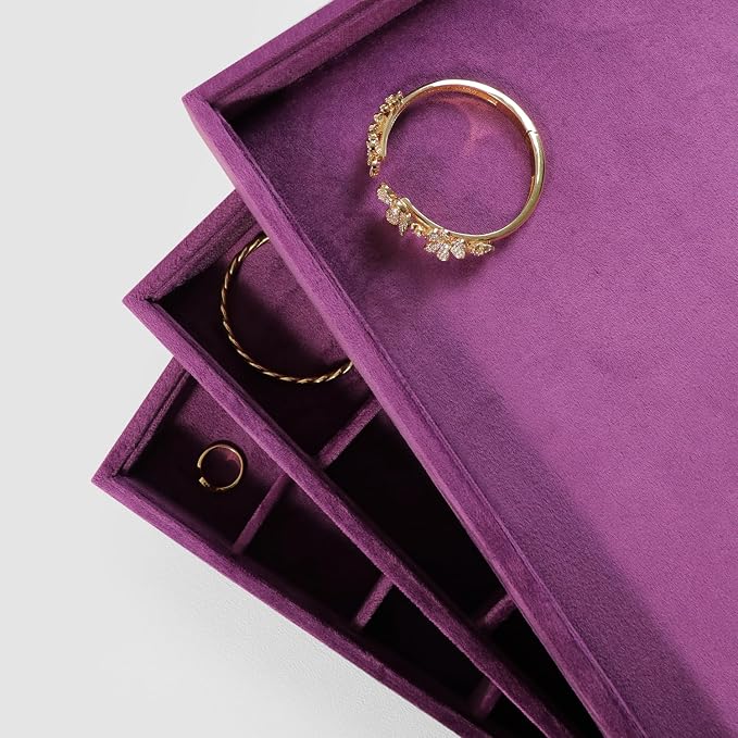 Velvet Stackable Jewelry Display Flat Tray - Image 6
