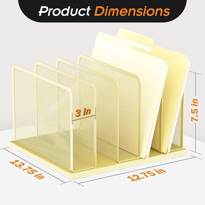 Kuntine.B Desk File Organizer Upright Mesh Desktop Organizer File Sorter Office - Image 2