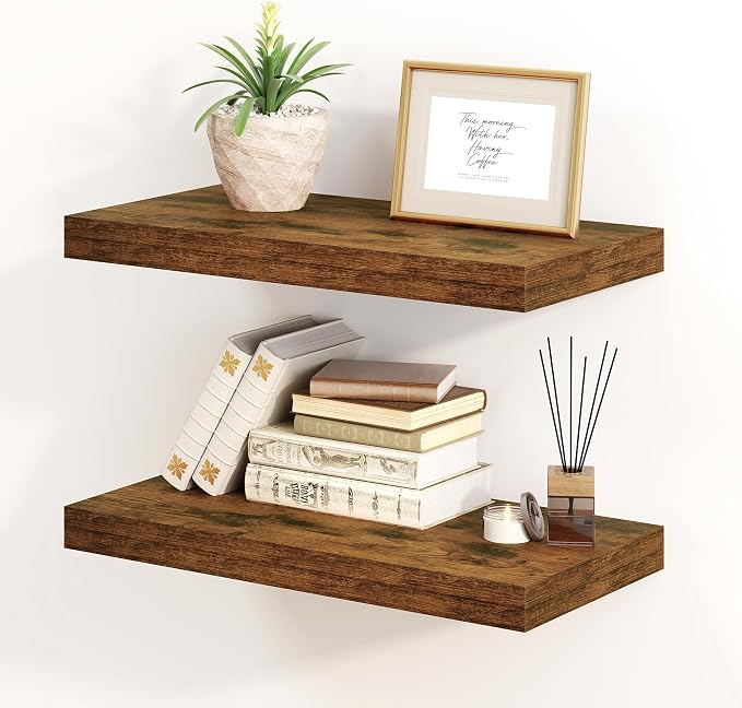 Fun Memories Floating Shelves for Wall, 8 Inch Deep Floating Wall Shelf by FunMemories