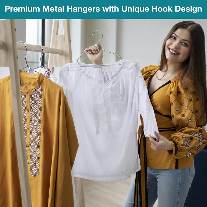 Chrome Metal Hangers, Heavy Duty Clothes Hangers - Image 8
