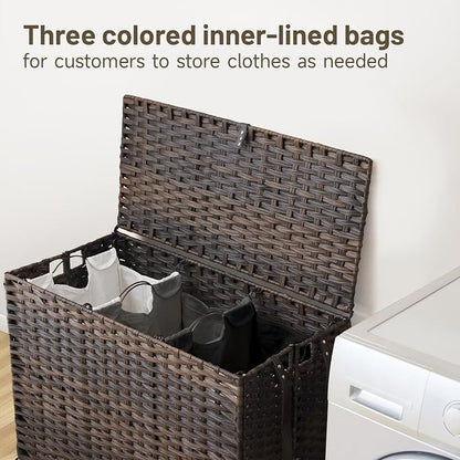Laundry Hamper with Wheels, 60.72 Gallon Rolling Laundry Basket with Lid - Image 2