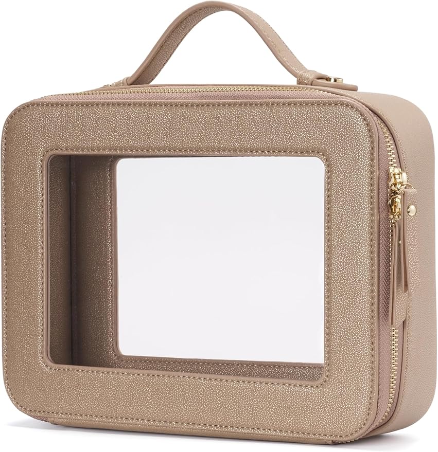 Popvibe Clear Makeup Bag Travel Cosmetic Case Transparent Toiletry Bag by POPVIBE