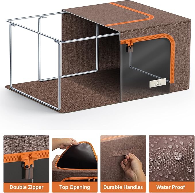 Sorbus Storage Bins with Metal Frame - Image 5
