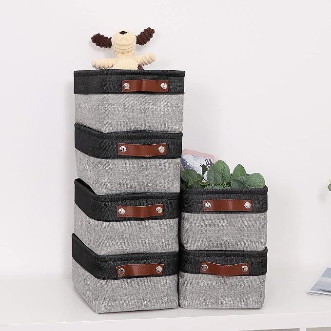 HNZIGE Small Storage Baskets Fabric BinsBaskets - Image 3
