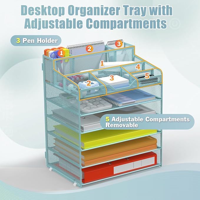 Docnest 6 Tier Mesh Desk Organizer - Image 5