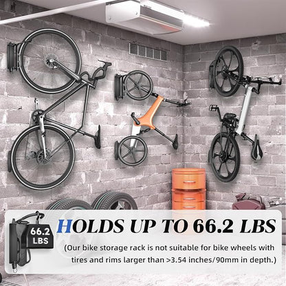 Goovilla Swivel Bike Wall Mount 2 Pack, Space Saving Bike Hangers - Image 7