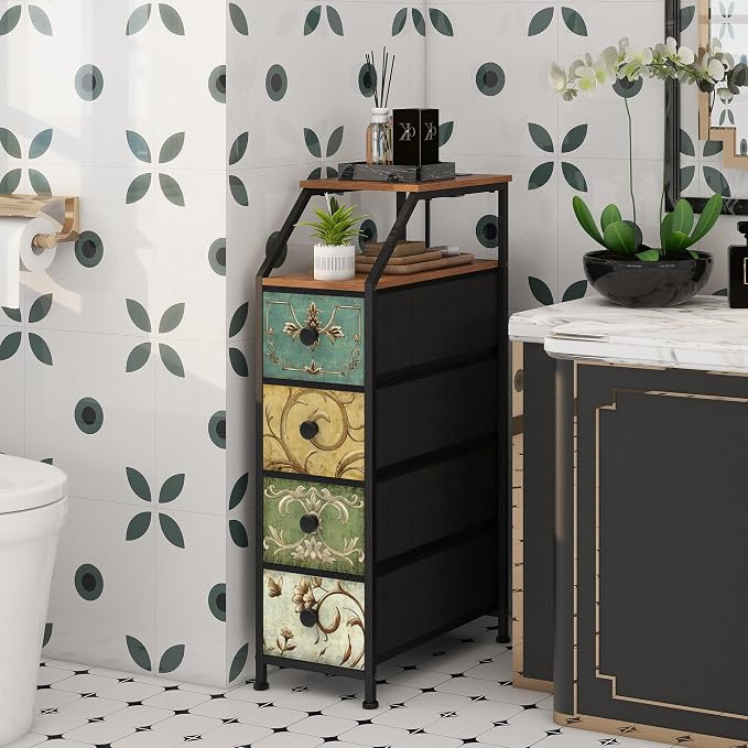 Tohomeor Narrow Dresser Tall Skinny Storage Tower Vertical Slim Chest of Drawers - Image 5