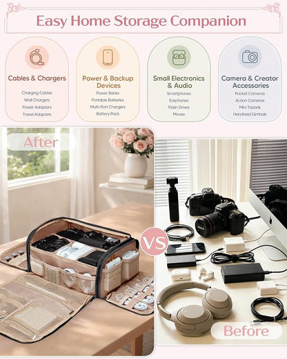 Marscamd Cable Organizer Bag, Travel Cord & Charger Organizer Pouch - Image 3
