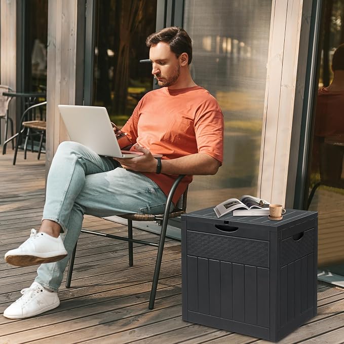 VINGLI 33 Gallon Outdoor Deck Storage, Polypropylene Deck Box - Image 4