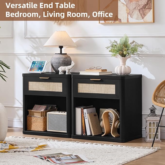 LEYAOYAO Rattan Nightstands Set of 2 - Image 5