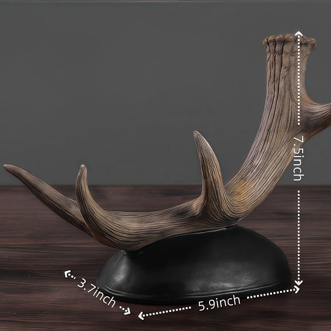 Antler Wine Bottle Rack, Rustic Resin Countertop Single Wine Bottle Holder - Image 3