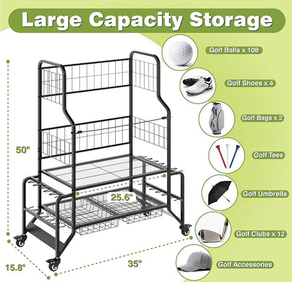 Heavy-Duty Golf Bag Storage Garage Organizer - Image 8