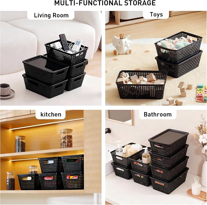 Plastic Storage Baskets With Lid, Storage Bins - Image 8