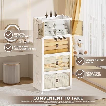 416 QT / 104 Gal Large Foldable Stackable Plastic Storage Cabinet - Image 6