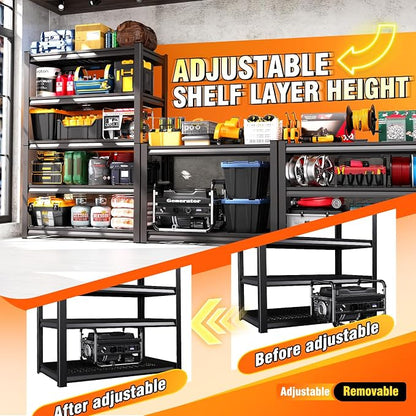 78 ''H Storage Shelves, 46‘’W Garage Shelving, Adjustable Garage Shelves - Image 6
