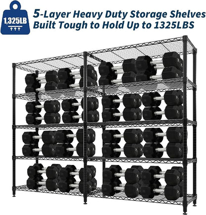 Garvee Metal Storage Shelves Heavy Duty Metal Shelving, 5-tier Wire Shelving - Image 4