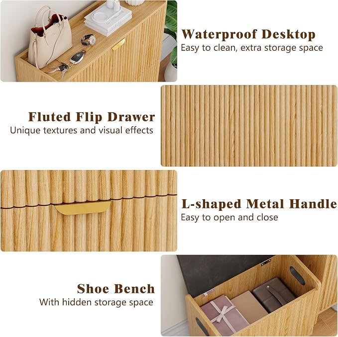 Pipleo Fluted Shoe Cabinet - Image 6