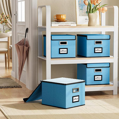 File Organizer Box with Lids, Collapsible File Folder Organizer | File Box with - Image 2