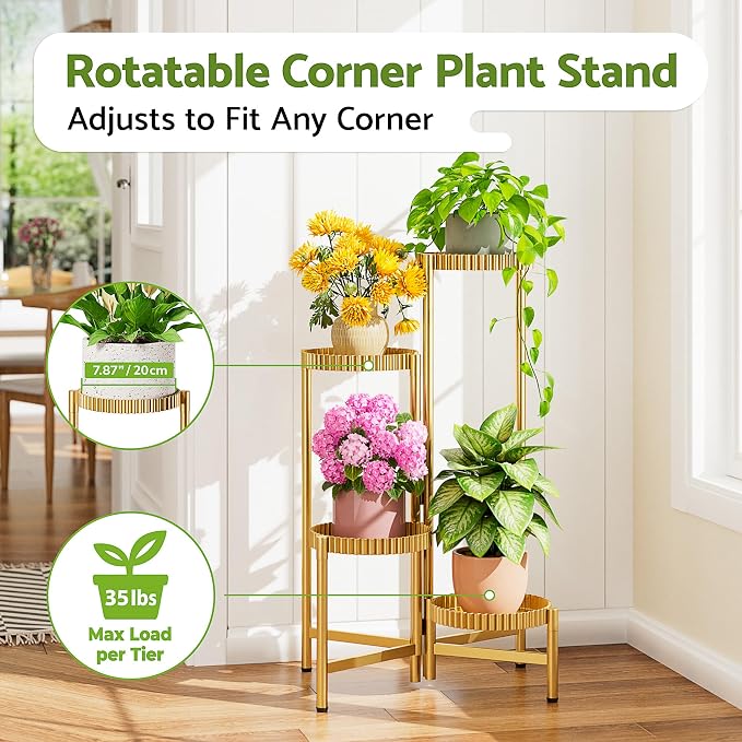 Stand Plants, 4 Tiers Metal Tiered Plant Stands - Image 2