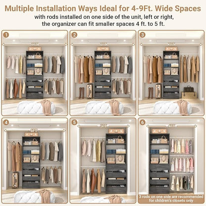 Aheaplus Closet System, 4-9 Ft Closet Organizer - Image 4