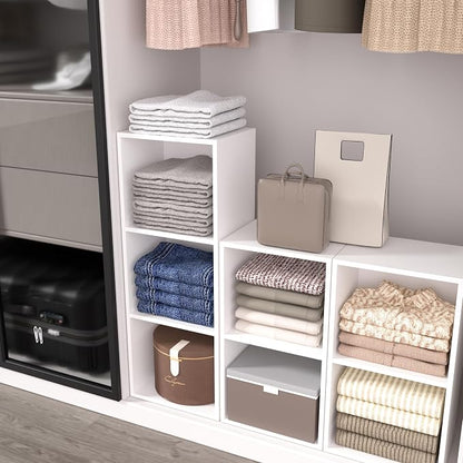 Wooden 2 Cube Storage Organizer, 2 Tier Storage Cubes Storage Display Cubby - Image 2