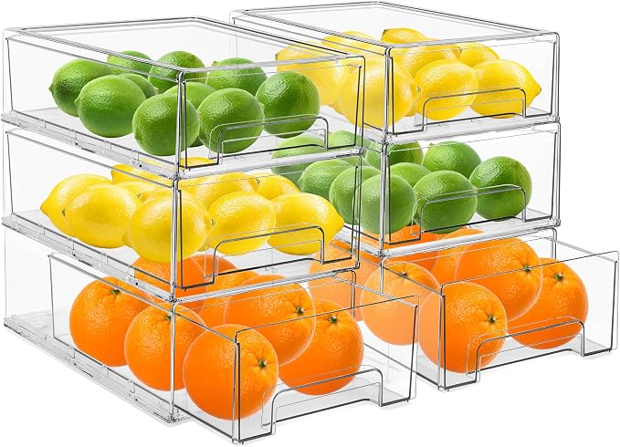 Sorbus Medium Clear Storage Drawers – Stackable Organizer Drawers - Image 8