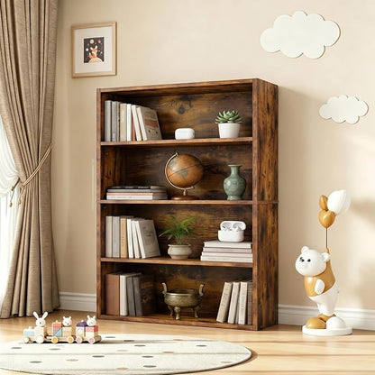 HealSmart 4 Tier Bookcase, Industrial 5 Book Shelf, 9.2" D x 23.8" W x 42" H - Image 4